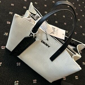 DKNY Black and Cream Satchel